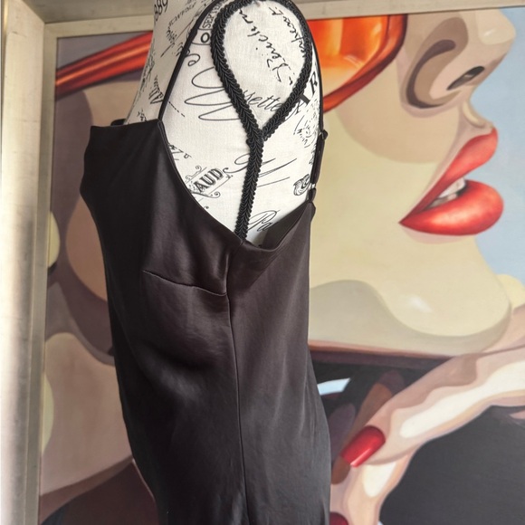 Express satin black cowl neck whimsy goth midi dress medium - Picture 7 of 8